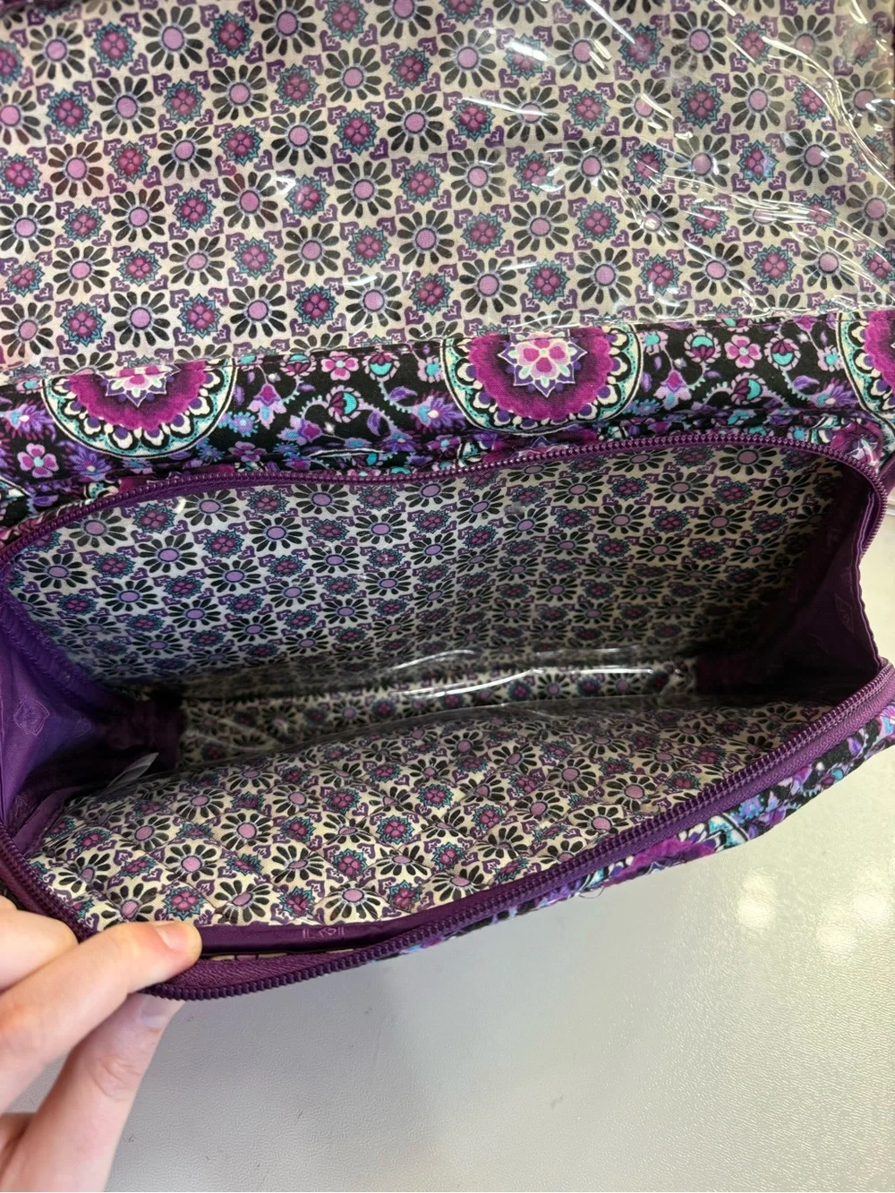 Vera Bradley Lilac Medallion Hanging Travel Organizer